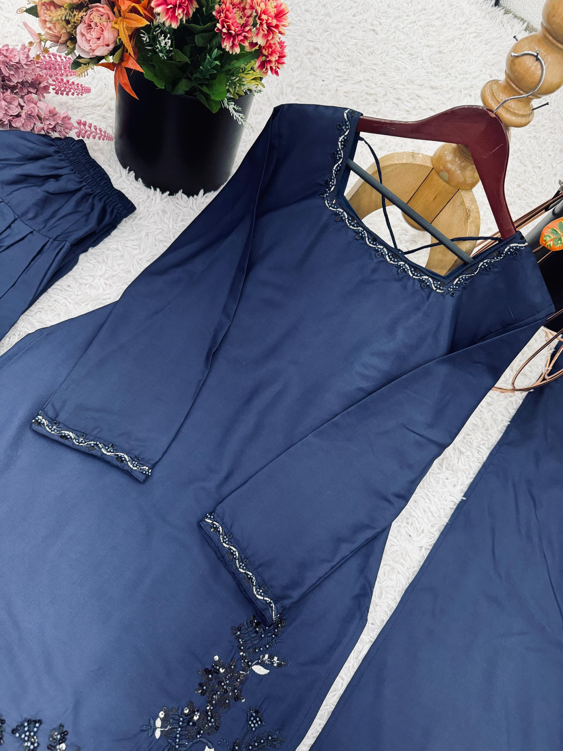 FARSHI SHALWAR KAMEEZ – NAVY BLUE view 5